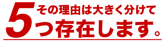 その理由は大きく分けて5つ存在します。